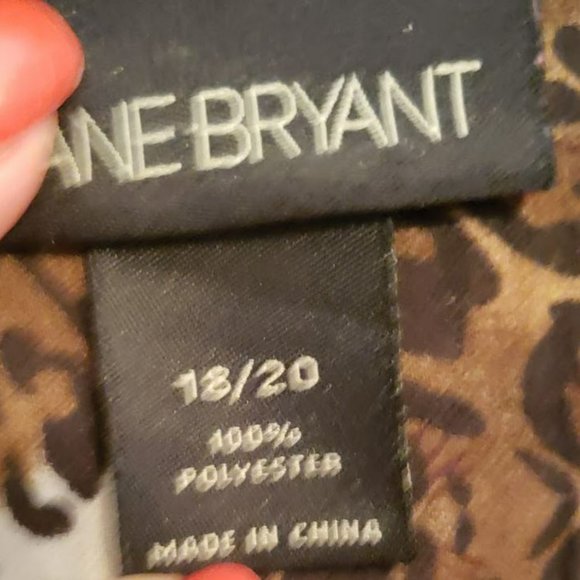 Lane Bryant Leopard Print Ruffle Button Up Blouse 1X Top Shirt - Picture 4 of 5